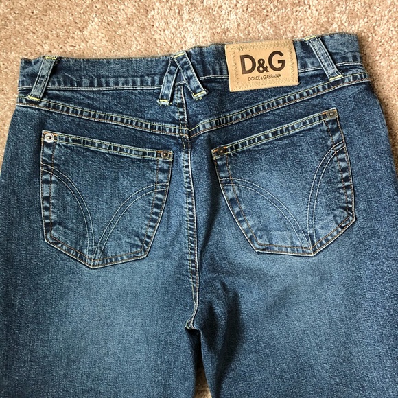 D&G DOLCE AND GABBANA Cropped Flare Jeans, Size 29